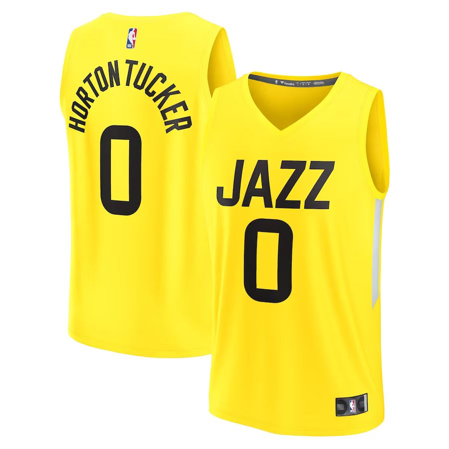 Men Utah Jazz #0 Talen Horton-Tucker Fanatics Branded Yellow 2022-23 Fast Break Replica Player NBA Jersey->utah jazz->NBA Jersey